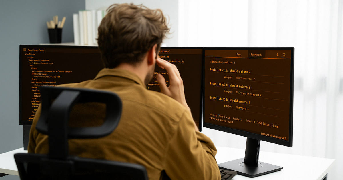 A man writing codes to represent what is regression testing