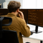 A man writing codes to represent what is regression testing